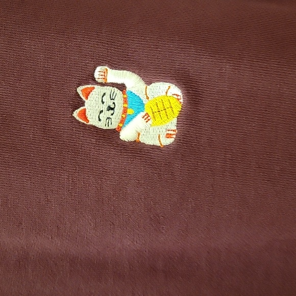 A-dam | Maroon Lucky Cat Pullover Sweatshirt - Men's size M - Picture 2 of 8